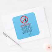 Waarschuwing voor puntenschoenen: Sky Blue Vierkante Sticker (Envelop)