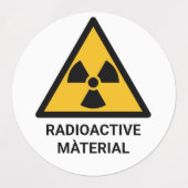 Waarschuwing voor radioactief materiaal, ioniseren labels (Design 1)