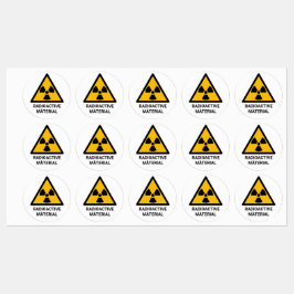 Waarschuwing voor radioactief materiaal, ioniseren labels