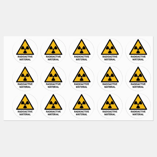Waarschuwing voor radioactief materiaal, ioniseren labels (Vel)