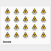Waarschuwing voor radioactief materiaal, ioniseren ronde sticker (Vel)