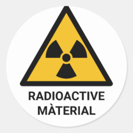 Waarschuwing voor radioactief materiaal, ioniseren ronde sticker