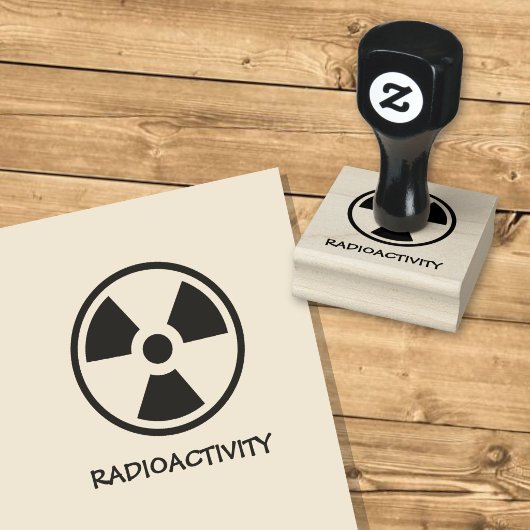 Waarschuwing voor radioactiviteit rubberstempel