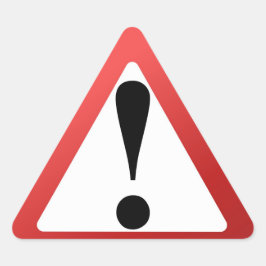 Waarschuwing voor rode, zwarte en witte uitroeping sticker