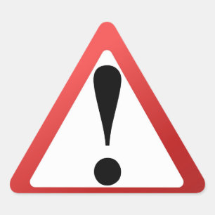 Waarschuwing voor rode, zwarte en witte uitroeping sticker