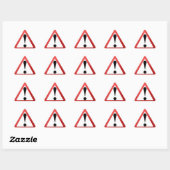 Waarschuwing voor rode, zwarte en witte uitroeping sticker (Vel)