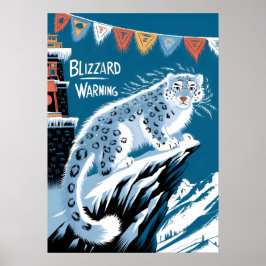 Waarschuwing voor sneeuwstorm Sneeuwluipaard - Win Poster