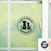 Waarschuwing voor veiligheid van huisdieren Aangep Raamsticker (Huis)