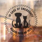 Waarschuwing voor veiligheid van huisdieren Aangep Raamsticker (Vel 2)