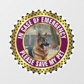 Waarschuwing voor veiligheid van huisdieren Custom Raamsticker (Vel)