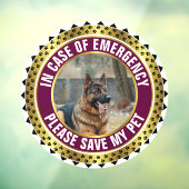 Waarschuwing voor veiligheid van huisdieren Custom Raamsticker (Vel 3)