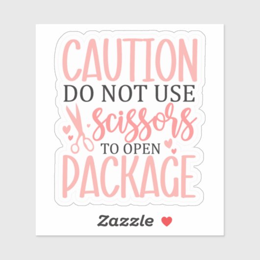 Waarschuwing voor verpakking "Gebruik geen schaar" Sticker (Vel)