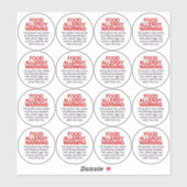 Waarschuwing voor voedselallergie Let op sojeieren Sticker (Vel)