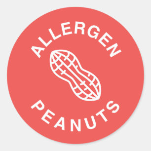 Waarschuwing voor voedselallergie voor pinda's ronde sticker