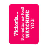 Waarschuwing voor voedseldief Magnet Fun/Roze Magneet (Verticaal)