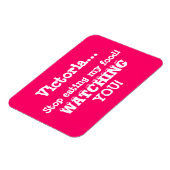 Waarschuwing voor voedseldief Magnet Fun/Roze Magneet (Linkerzijde)