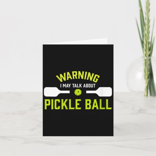 Waarschuwing voor vrouwen pickle ball grappig kaart (Voorkant)