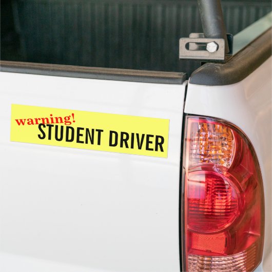 Waarschuwing Voorzichtige Bumpersticker Student Dr (Op Truck)