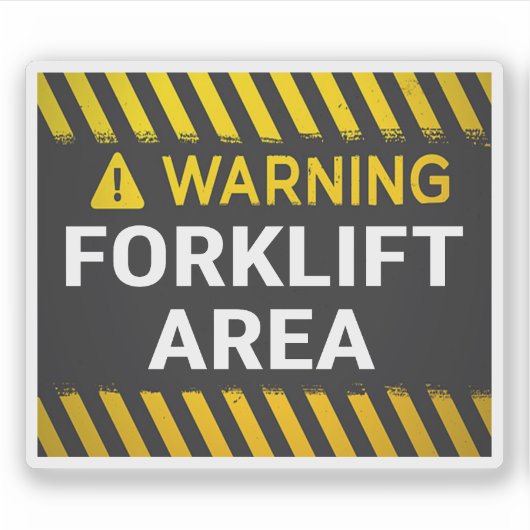 Waarschuwing Vorkheftruck Gebied Sticker (Voorkant)