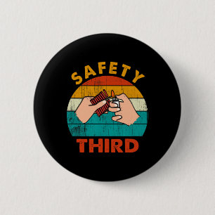 Waarschuwing Vuurwerk Krakers Veiligheid Derde 4e Ronde Button 5,7 Cm