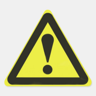 Waarschuwing, waarschuwende Sticker