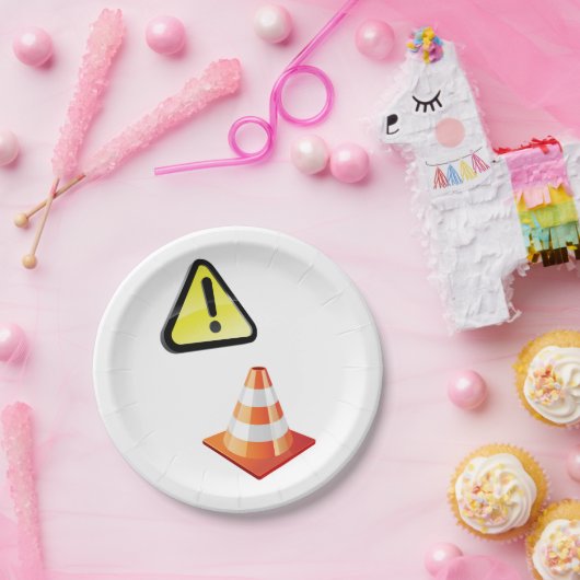 Waarschuwing waarschuwende verkeerskone papieren bordje (Feest)