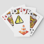 Waarschuwing waarschuwende verkeerskone pokerkaarten (Achterkant)