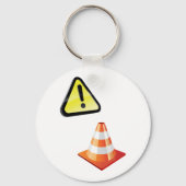Waarschuwing waarschuwende verkeerskone sleutelhanger (Voorkant)