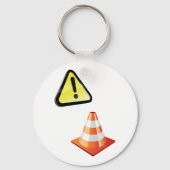 Waarschuwing waarschuwende verkeerskone sleutelhanger (Achterkant)