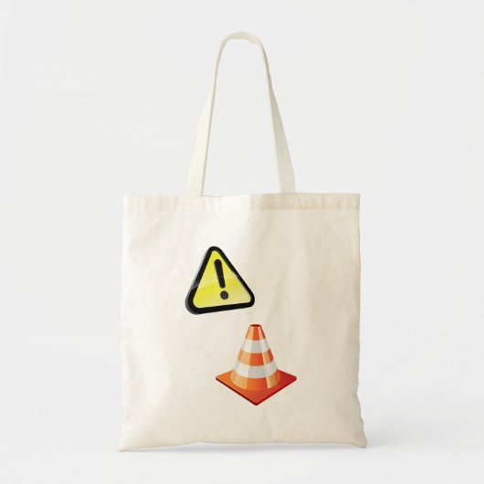 Waarschuwing waarschuwende verkeerskone tote bag (Voorkant)