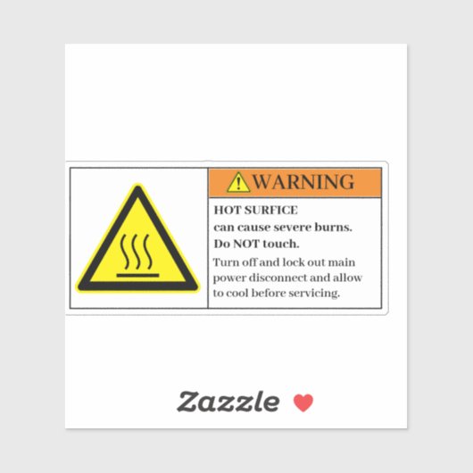 Waarschuwing Warm oppervlak-label Sticker (Vel)