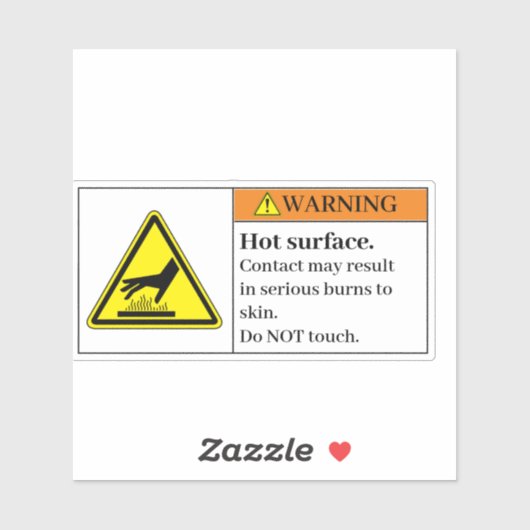 Waarschuwing Warm oppervlak-label Sticker (Vel)