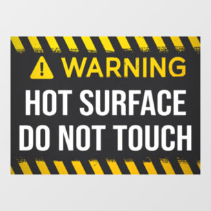 Waarschuwing warm oppervlak niet aangeraakt raamsticker