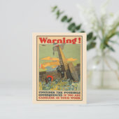 Waarschuwing: wees voorzichtig op het werk briefkaart (Staand voorkant)