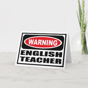 Waarschuwing Wenskaart LERAAR ENGELS Kaart