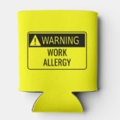 Waarschuwing werk Allergie Funny Blikjeskoeler (Achterkant)