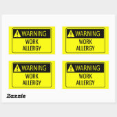 Waarschuwing werk Allergie Funny Rechthoekige Sticker (Vel)
