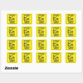 WAARSCHUWING! WETENSCHAP VOORUIT! VIERKANTE STICKER (Vel)