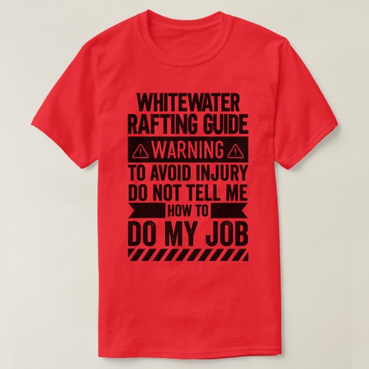 Waarschuwing whitepaper over whitewater-Rafting Gu T-shirt (Design voorkant)