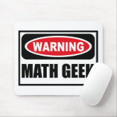 Waarschuwing WISKUNDE GEEK Mousepad Muismat (Met muis)