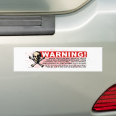 Waarschuwing-wit Bumpersticker (Op auto)