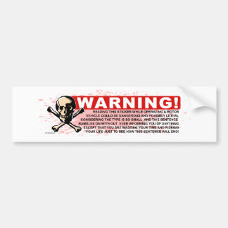 Waarschuwing-wit Bumpersticker
