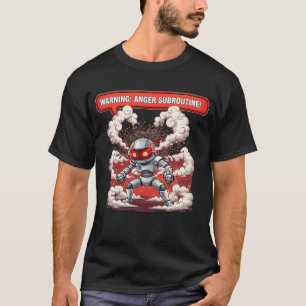 Waarschuwing Woede Subroutine! Grappige Boze Robot T-shirt