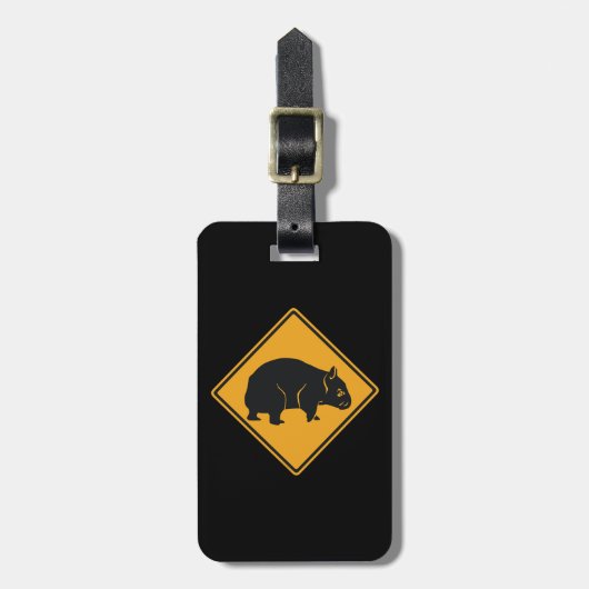 Waarschuwing Wombat Crossing Bagagelabel (Voorkant verticaal)