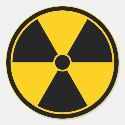 Waarschuwing Yellow Radiation Symbol Sticker (Voorkant)