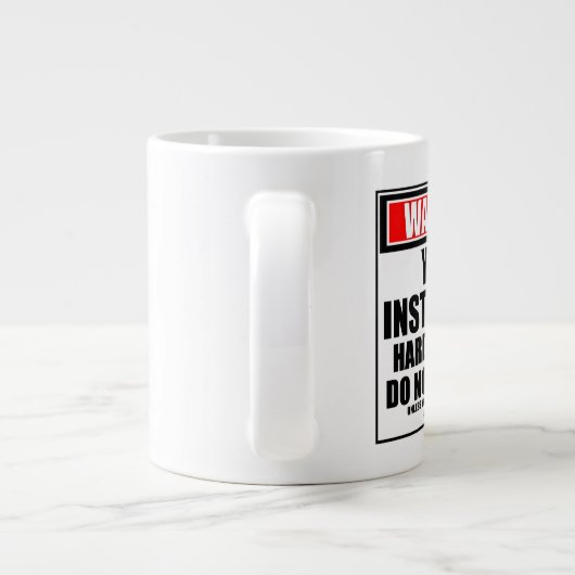 Waarschuwing Yoga-instructeur hard op het werk Grote Koffiekop (Achterkant)