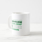 Waarschuwing zal uren lang over voetbal praten koffiemok (Voorkant links)