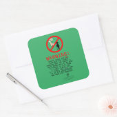 Waarschuwing Zee groen Vierkante Sticker (Envelop)