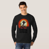 Waarschuwing Zombie Maneschijn Kerkhof Enge Kinde T-shirt (Voorkant volledig)