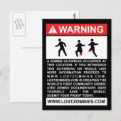 Waarschuwing Zombie Outbreak Briefkaart (Voorkant / Achterkant)